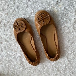 Tory Burch Brown Leather Flats 8.5